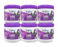 Bright Air Solid Air Freshener and Odor Eliminator, Lavender and Linen Scent, 14 Ounces, 6 Pack