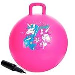 U&C Planet 18 Inch Space Hoppers for Kids,Jumping Ball with Handle,Unicorn Inflatable Hopping Balls,Hopper Ball with Pump for Boys Girls Age 3-8 Indoor and Outdoor Garden Game