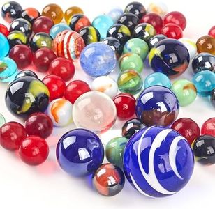 AMOR PRESENT 85PCS Glass Marbles, Space Marbles for Kids 4 Sizes Assorted Colors for Kids Marble Games Space Party Favor DIY and Home Decoration