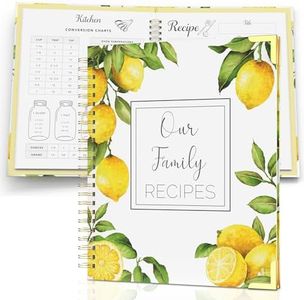 Recipe Book To Write In Your Own Recipes - Blank Family Cook Book Journal to Create Your Own DIY 100 Page Cookbook - Spiral Bound Recipe Organizer, Empty Recipe Notebook with Hardcover & Thick Paper