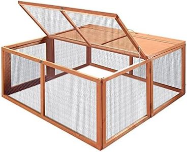 Pet Scene Foldable Chicken Coop Wooden Rabbit Hutch Hen Poultry House Cage 108x116x51cm