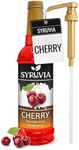 Syruvia Cherry Syrup - Premium Flavoring Syrup for Tea, Italian Sodas, Beverages, Desserts, Ice Cream, Cocktails & Mocktails - Kosher, Gluten Free - 25.4 fl oz. With Syrup Pump