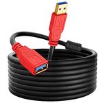 USB 3.0 Extension Cable: 6M USB A Male to Female Cable, 5Gbps Data Transfer Extender Cord for Printer, Gamepad, Mouse, Flash Drive,Keyboard, Hard Drive.(20FT)