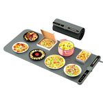 Food Warming Mat Extra Large, Foldable Buffet Server Food Warmer with 9 Temp Settings & 6H Timer,Electric Warming Tray 80 x 38 cm Silicone Heating Mat Pad,Roll Up Food Warmer for Dinner Party (GRAY)