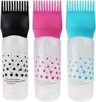 TAVVKE Professional Hair Coloring Kit - 3-Pack Applicator Bottles, Root Comb, Brush Dispenser, Salon-Quality Hair Dyeing (Pink/Blue/Black)