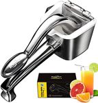 SUCCFLY Lemon Squeezer Stainless Steel, Manual Juicer Citrus Lime Orange Fruit Squeezer Heavy Duty Ergonomic Handle Labor-saving Large Capacity Juice Press Hand Handheld Juicer (5 Year Warranty)