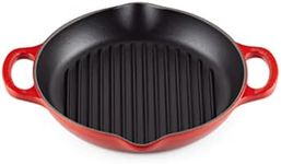 Le Creuset Enameled Cast Iron Signature Deep Round Grill, 9.75", Cerise