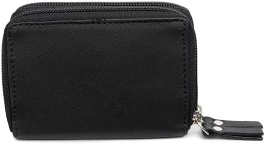 Alpine Swiss Womens Accordion Organizer Wallet Leather Credit Card Case ID Black