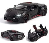 VARIYA ENTERPRISE Metal Pull Back Diecast Car 1:24 Big Lykan Hypersport Pull Back Car Model With Sound Light Boys Gifts Toys For Kids?Pack Of 1?,Multicolor