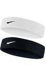Sport Headband for Men and Women - Sports Headband for Workout Gym Yoga & Running, Breathable, Non-Slip Sweat Head Bands for Long Hair, Pack of 2 (Black & White)