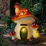 FHWTY Mushroom House Garden Statue 