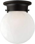 Design House 514521 Traditional 1 Indoor Ceiling Mount Globe Light Dimmable for Bedroom Dining Room Kitchen, No Pull Chain, Oil Rubbed Bronze