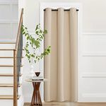 NICETOWN Doorway Curtain, Thermal Insulated Door Blinds for Door Screen, Faux Accordion Insulated Privacy Door Window Curtain for Bedroom,42" Wide x 95" Length, 1 Panel, Biscotti Beige