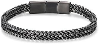 LUCKY2+7 Bracelets for Men-Stainless Steel Magnetic Clasp Franco Chain Mens Bracelet