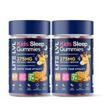 Twin Pack Natural Sleep Support Gummies for Kids - LITELVL Formula for Restful Nights, Children's Sleep Gummies Promoting Natural Melatonin Production, Promotes Healthy Sleep Patterns, 60 Count