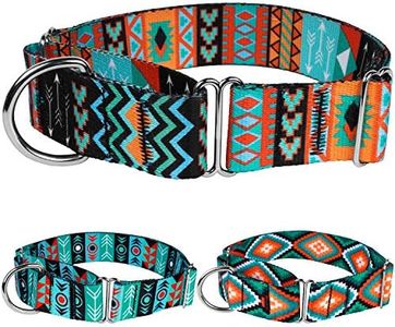CollarDirect Martingale Dog Collar Nylon Safety Training Tribal Pattern Adjustable Heavy Duty Collars for Dogs Medium Large (Pattern 2, Extra Large, Neck Size 19"-24")