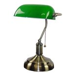 MBG RISING Metal Traditional Banker Lamp Antique Style, Incandescent, Green