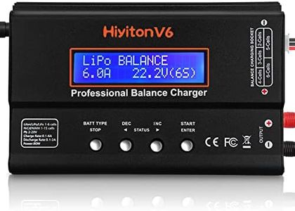 Lipo Battery Charger, 1S-6S Balanced Charger Discharger, 1-6S Lipo Li-ion NiMH NiCD Li-Fe Battery with Tamiya XT60 Deans Futaba Connector