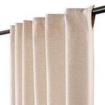 Bedding Craft Set of 2, Size 50"x108" Natural Farmhouse Cotton/Linen Curtains – Tab Top Style - Ideal and Elegant for Window, Bedroom and Home Décor