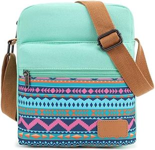 Leaper Girls Crossbody Purses for Kids 2 PCS Cross Body Bag Women Messenger Bag Girls Canvas Bag Cross Body Purse Set, A-teal-r, Medium, Casual