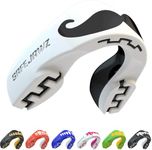 SAFEJAWZ Mouth Guard, Dual Layer Gum Shield for Adults with Case, Easy Fit Remouldable Gumshield for Rugby, Boxing, MMA, Hockey & All Contact Sports