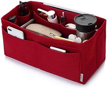 Felt Purse Organizer, Multi Pocket Bag in Bag Organizer For Tote & Handbag Shaper, Speedy30 Speedy 35 and Speedy 40, Medium, Large, Extra Large (Medium, Red)