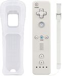 Wii Remote Controller, Wireless Controller for Nintendo Wii, Wii U Video Game Gamepads, Replaceable Remote Game Controller with Silicone Case and Wrist Strap (White)