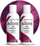 Adore Semi Permanent Hair Color - Vegan and Cruelty-Free Purple Hair Dye - 4 Fl Oz - 088 Magenta (Pack of 2)