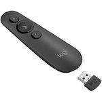 Logitech R500 Laser Presentation Remote Clicker with Dual Connectivity Bluetooth or USB for Powerpoint, Keynote, Google Slides, Wireless Presenter