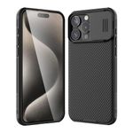 Nillkin Case for Apple iPhone 15 Pro Max (6.7" Inch) CamShield Pro Camera Slider Double Layered Protection TPU + PC Black Color