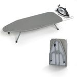 Metal Foldable Tabletop Ironing Board with Iron Rest, Portable Ironing Board Small with Heat Resistant Cotton Cover, RAINHOL Mini Iron Board for Small Space and Travel, 31"x12", Gray