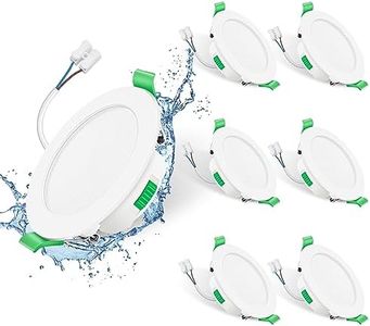 ALUSSO LIGHTING Spot LED Encastrable 7W 230V Dimmable, 3000K 4000K 6500K Couleur Réglable Spot Salle de Bain IP65, Extra Plat 29mm Spot Plafond, Lot de 6, Rond Blanc