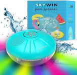 Skywin Floating Pool Speaker with Lights Accessories - Floating Pool Lights Inflatable Hot Tub Accessories - Water Resistant Wireless Hot Tub Accessories for Adults