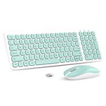 cimetech Keyboard and Mouse, Ergonomic Wireless Keyboard Mouse Combo for iPad, Apple MacBook, Tablet, PC, Smartphone - Green