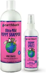 earthbath, Ultra-Mild Wild Cherry Puppy Shampoo & Spritz - Cruelty Free Dog Shampoo and Conditioner, Made in USA, Tearless & Extra Gentle Dog Wash, Best Puppy Shampoo & Puppy Supplies - (1 Set)