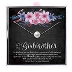 ALoveSoul Godmother Gifts for Women - Sterling Silver Single Pearl Necklace, Birthday Gift for Godmother Thank You Gifts