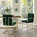 InspiredHome Green Velvet Dining Ch