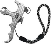 JIANZD Archery Compound Bow Release - 4-Finger Thumb Release Aid for Compound Bows, Bowfishing & Hunting (Black Silver)