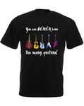 You Can Never Have Too Many Guitars!, Mens Printed T-Shirt - Black/White/Transfer L