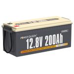 Power Queen 12V 200Ah Lithium Battery, 2560Wh Energy LiFePO4 Battery with 100A EV-grade BMS, 15000+ Deep Cycles Lithium Phosphate Batteries for RV Camper, Solar Energy Storage, Trolling Motor, Marine