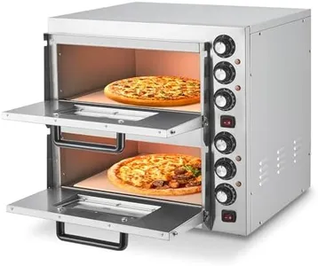 GarveeTech Commercial Countertop Pizza Oven,3600W Stainless Steel Electric Pizza Maker with Timer & Crumb Tray for Home/Restaurant