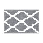 Pauwer Microfiber Bath Mats Non Slip Absorbent Bathroom Rug Washable Machine Bath Rug for Bathroom Kitchen Room (Grey, 45 x 65 cm)