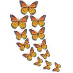 Yzurbu 24pcs Monarch Butterfly Decor, Orange Artificial Fake Butterflies for Craft, Home, Room and Party