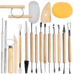 ATPWONZ 19 Pcs Pottery Tools Clay Sculpting Tool Set, Ceramic Clay Carving Tools Set for Beginners Expert Art Crafts Kid's After School Pottery Classes Club Children Students