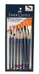 Faber-Castell Paint Brush Set - Flat, Pack of 7 (Navy Blue)