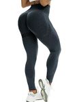 INSTINNCT Womens Leggings Yoga Pants Legging High Waist Butt Lift Booty Tummy Control Workout Pants Yoga Sport Gym Activewear (#2 Smile Booty Dark Blue Navy,S)