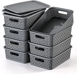 [ 8 Pack ] Plastic Storage Baskets 