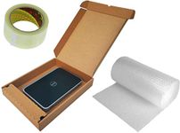 MEG4TEC Laptop Shipping Box & Charger Locker - Strong Cardboard 51x38x7cm + 3m Bubble Wrap + Packing Tape, Bundle