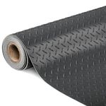 TUFFIOM 7.5 x 20 FT Garage Floor Mat, Thickened Diamond Plate PVC Garage Mats Flooring Roll for Under Car, Garage Parking Mats for Floor Large SUVs, MPV, Pickup Truck