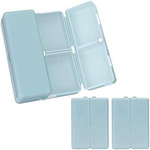 FYY Daily Pill Organizer,2 Pcs 7 Compartments Portable Pill Case Travel Pill Organizer,[Folding Design] Pill Box for Purse Pocket to Hold Vitamins,Cod Liver Oil,Supplements and Medication-Blue